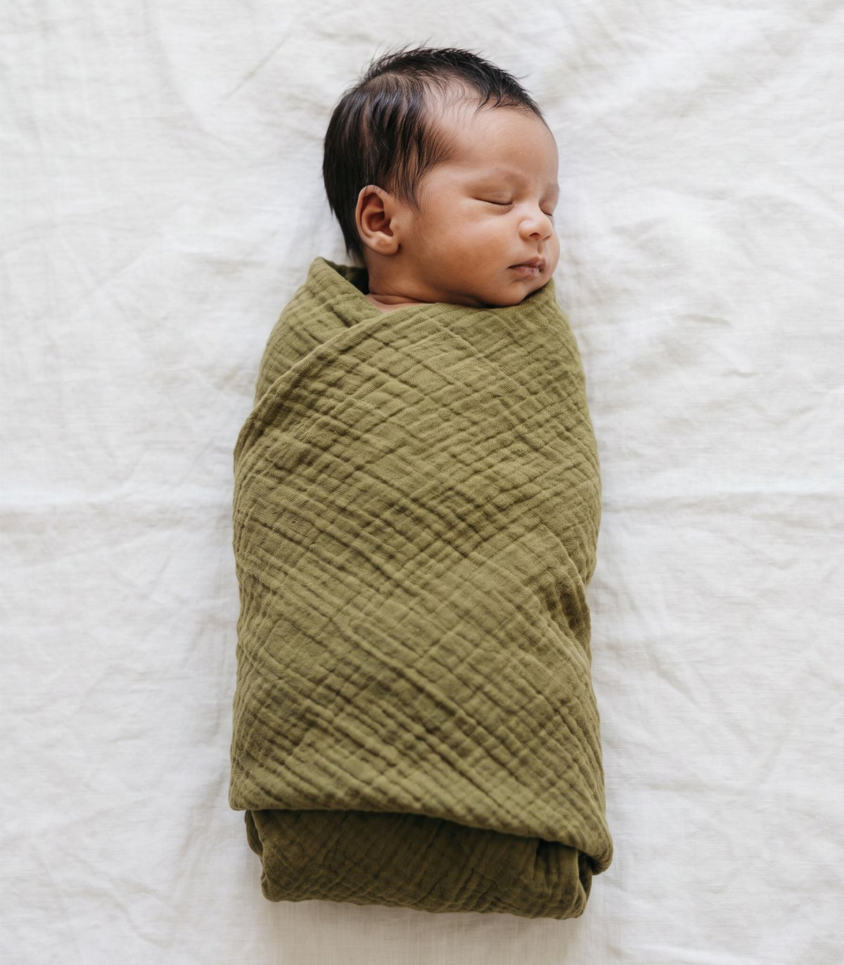 Organic Cotton Baby Muslin Wrap - Olive