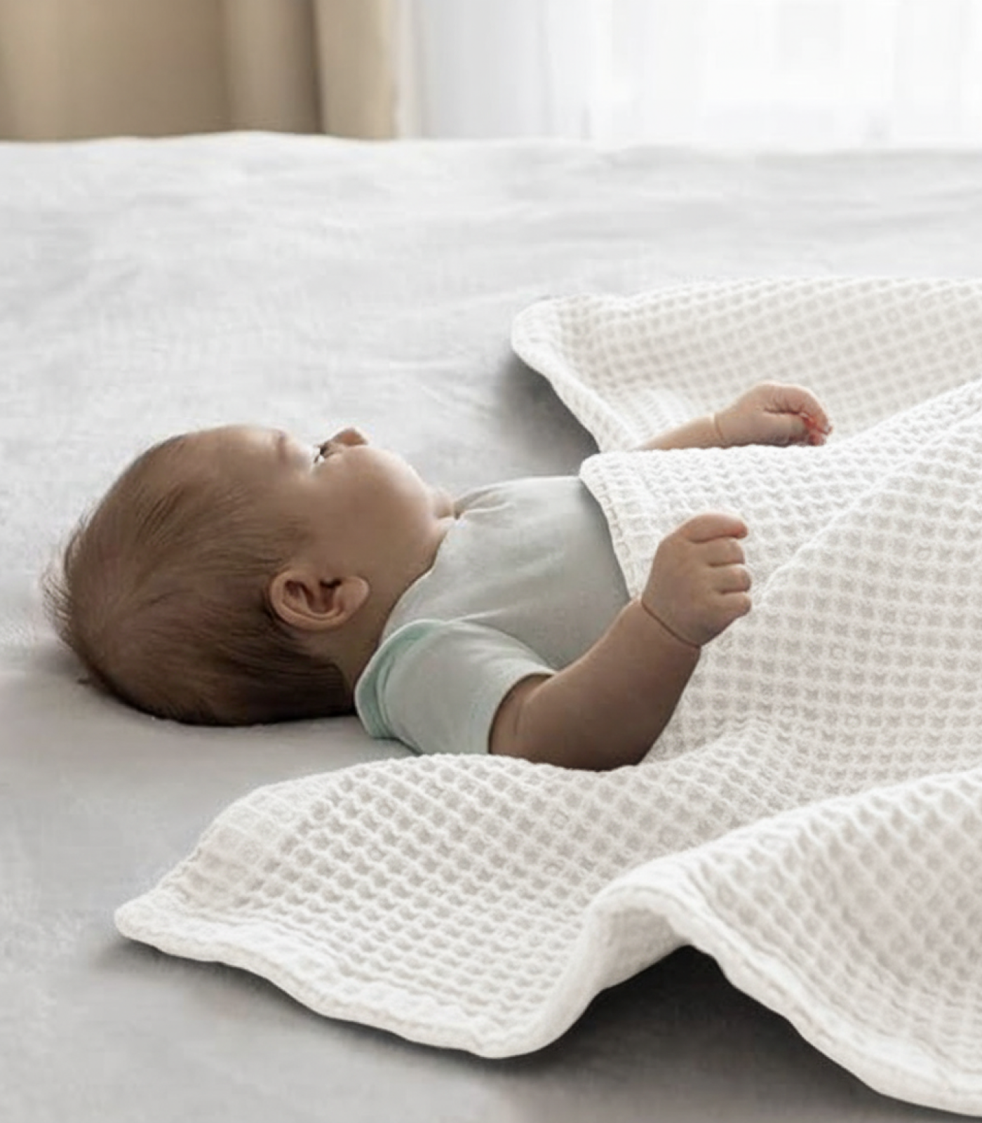Bhumi Organic Cotton - Baby Waffle Blanket - White