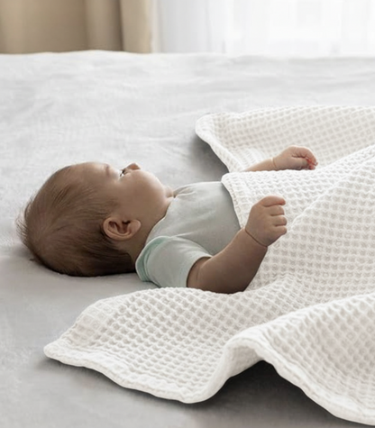 Bhumi Organic Cotton - Baby Waffle Blanket - White