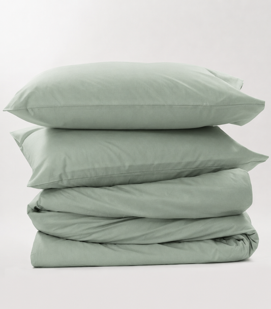 Organic Cotton Percale Quilt Cover Set - Peach Finish - Balsam