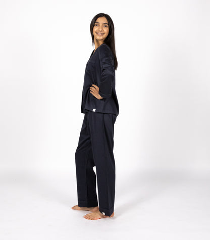 Bhumi Organic Cotton - Sateen Long PJ Set - Charcoal