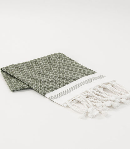 Turkish Khadi Hand Towel - Bronze Green