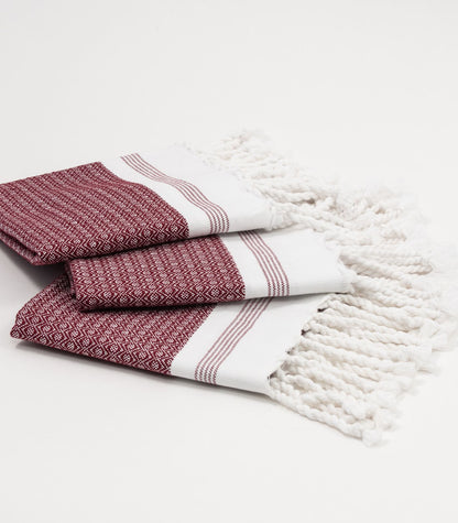 Turkish Khadi Hand Towel - Cabernet