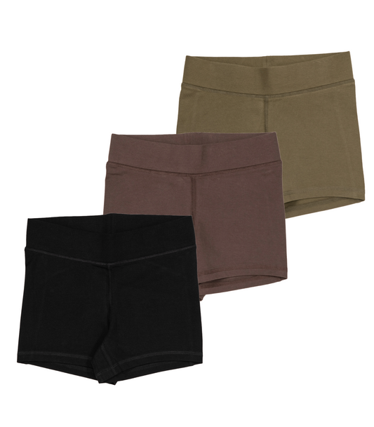 Bike Short Shorties - Black / Chocolate Martini / Dark Olive