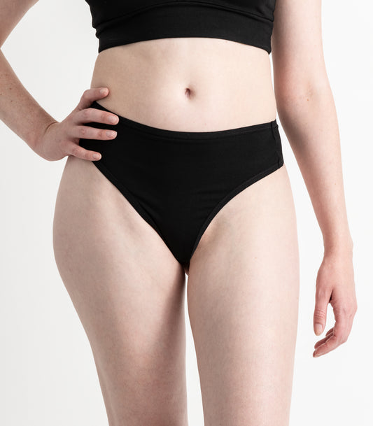 Bhumi Organic Cotton - High Rise G String (2 Pack) - Black