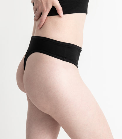 Bhumi Organic Cotton - High Rise G String (2 Pack) - Black