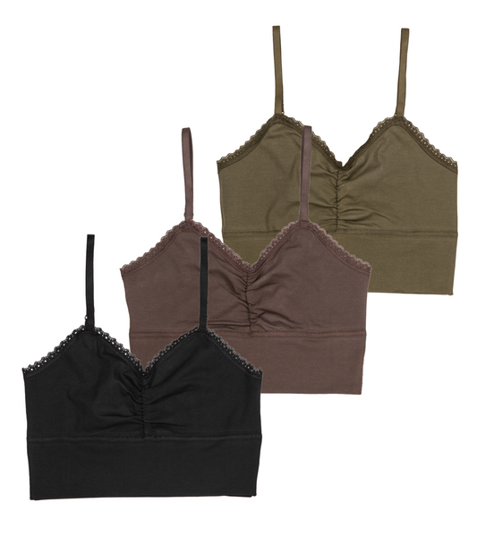 Bralette - Black / Chocolate Martini / Dark Olive
