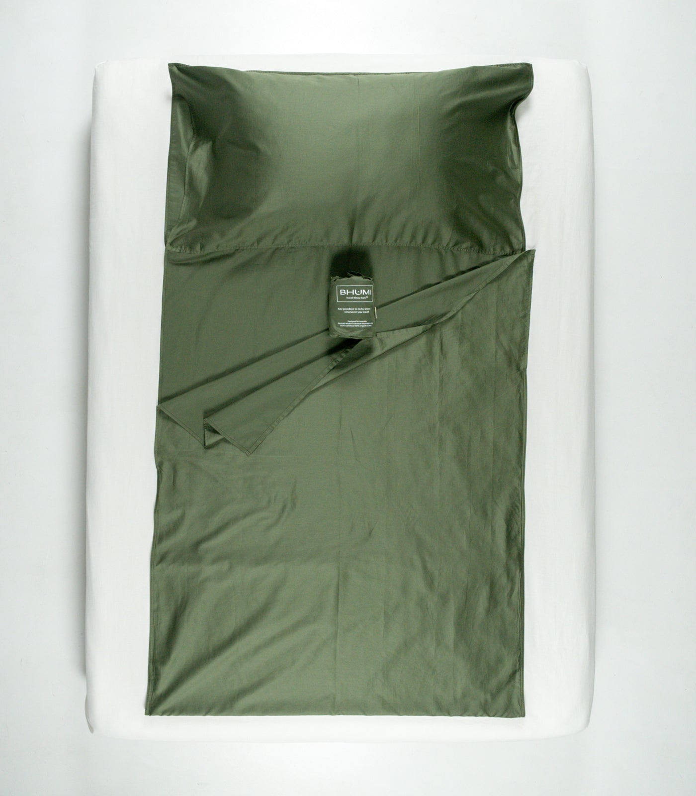 Bhumi Organic Cotton - Travel Sleep Sack - Bronze Green