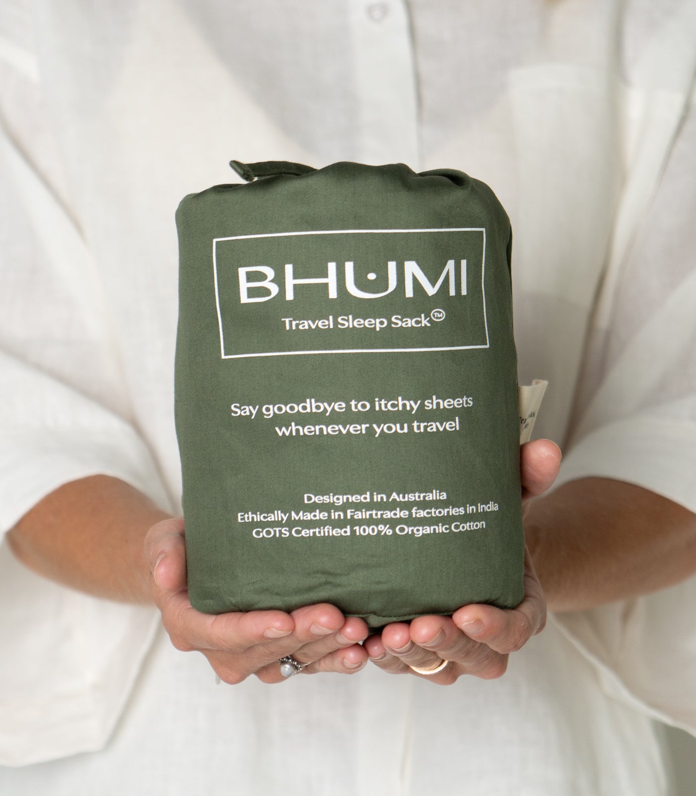 Bhumi Organic Cotton - Travel Sleep Sack - Bronze Green