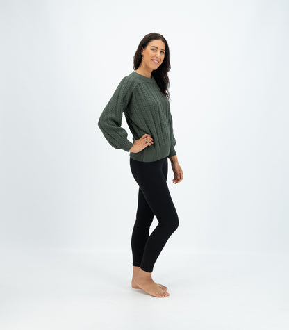 Bhumi Organic Cotton - Cable Knit Jumper - Olive