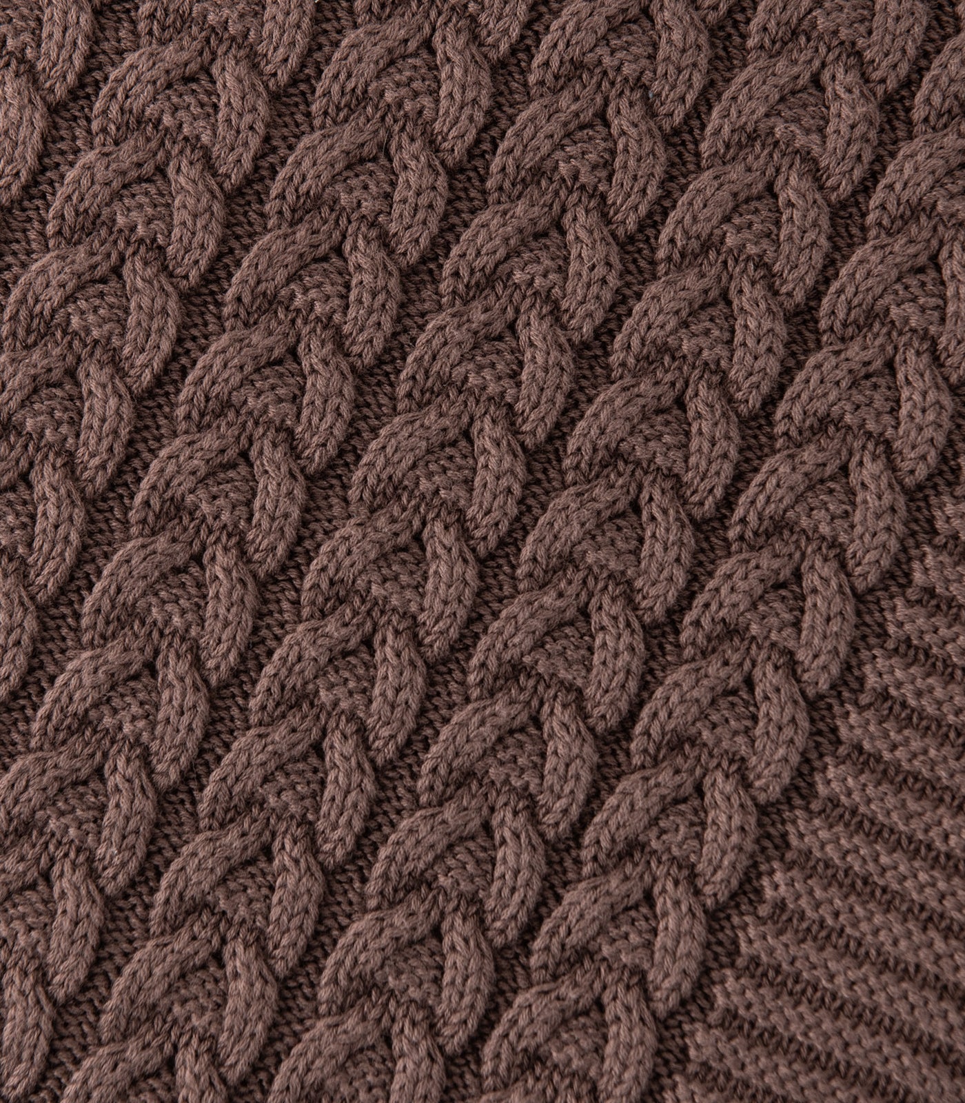 Bhumi Organic Cotton - Plait Cable Knit Throw - New Arrival - Chocolate