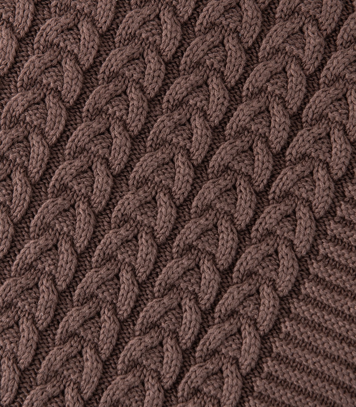 Bhumi Organic Cotton - Baby Plait Cable Knit Throw - New Arrival - Chocolate