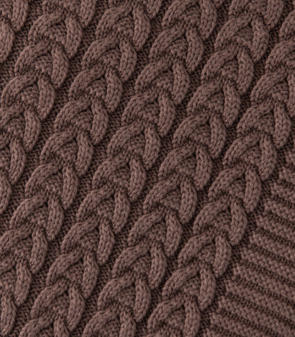 Bhumi Organic Cotton - Baby Plait Cable Knit Throw - New Arrival - Chocolate
