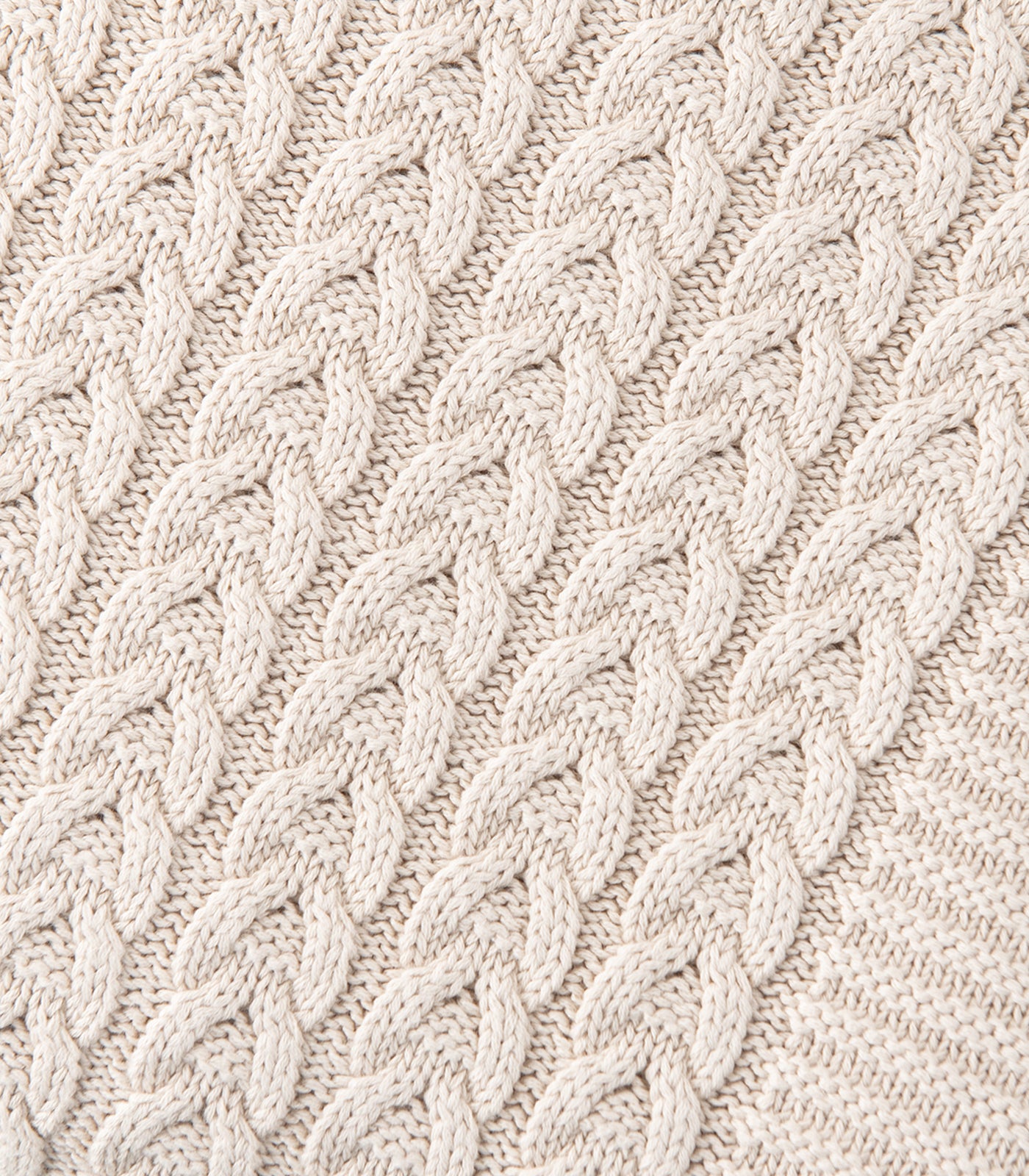 Bhumi Organic Cotton - Plait Cable Knit Throw - New Arrival - Oatmeal