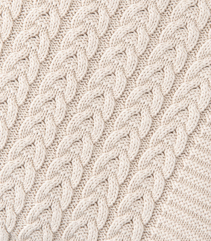 Bhumi Organic Cotton - Plait Cable Knit Throw - New Arrival - Oatmeal