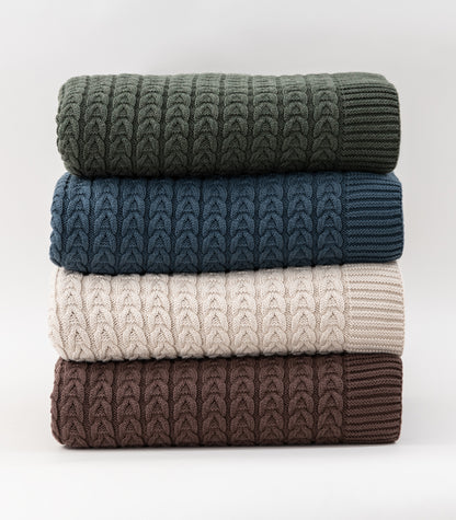 Bhumi Organic Cotton - Plait Cable Knit Throw - New Arrival 