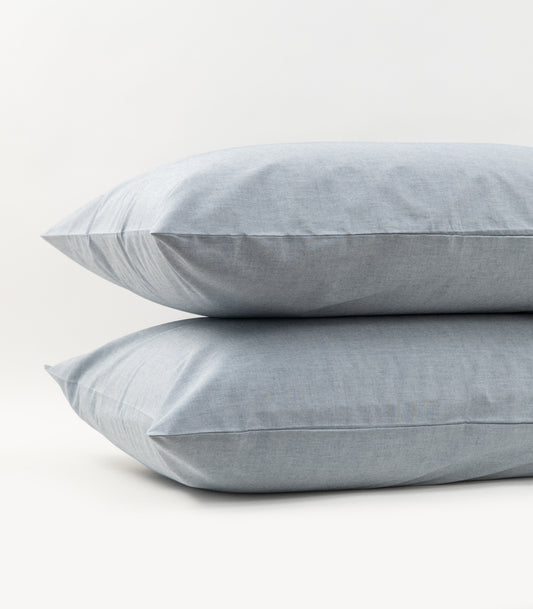 Bhumi Organic Cotton - Chambray Pillow Cases (pair) - Blue Denim