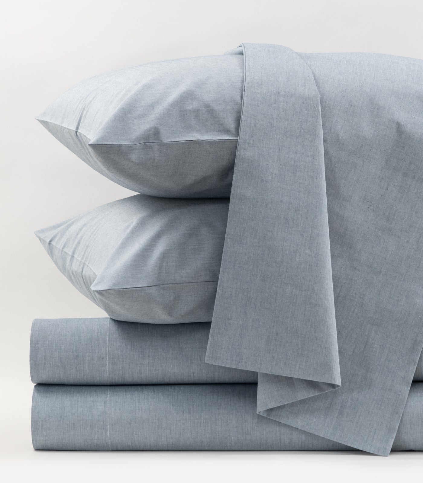 Bhumi Organic Cotton - Chambray Sheet Set - Blue Denim