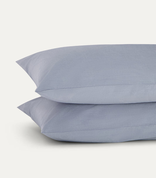 Bhumi Organic Cotton - Chambray Pillow Cases (pair) - Blue Denim