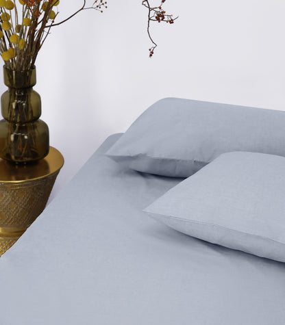 Bhumi Organic Cotton - Chambray Pillow Cases (pair) - Blue Denim