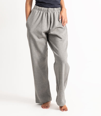 Bhumi Organic Cotton - Wide Leg Track Pant - Fleece - New Arrival - Graphite Melange
