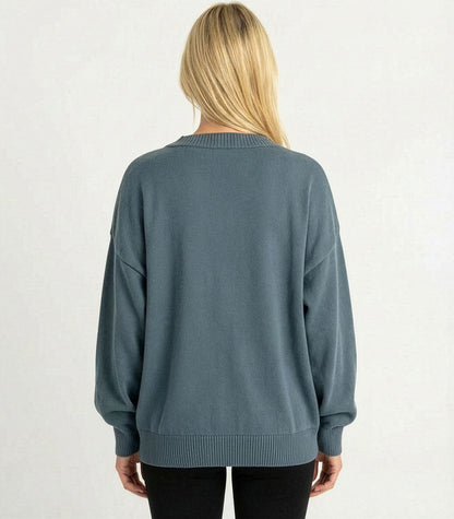 Bhumi Organic Cotton - Chunky Knit Cardigan - Orion Blue