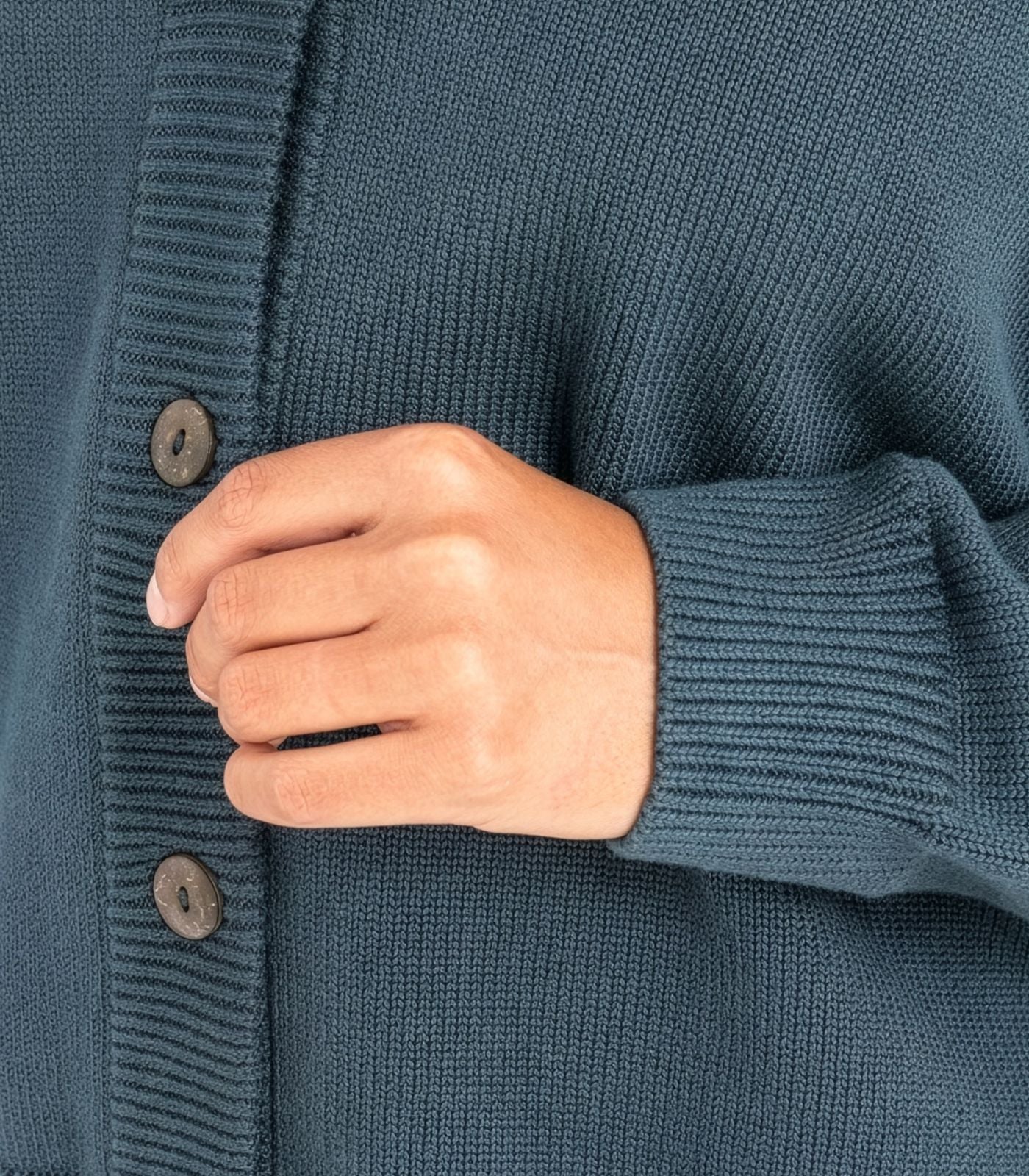 Bhumi Organic Cotton - Chunky Knit Cardigan - Orion Blue