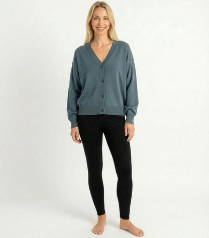 Bhumi Organic Cotton - Chunky Knit Cardigan - Orion Blue
