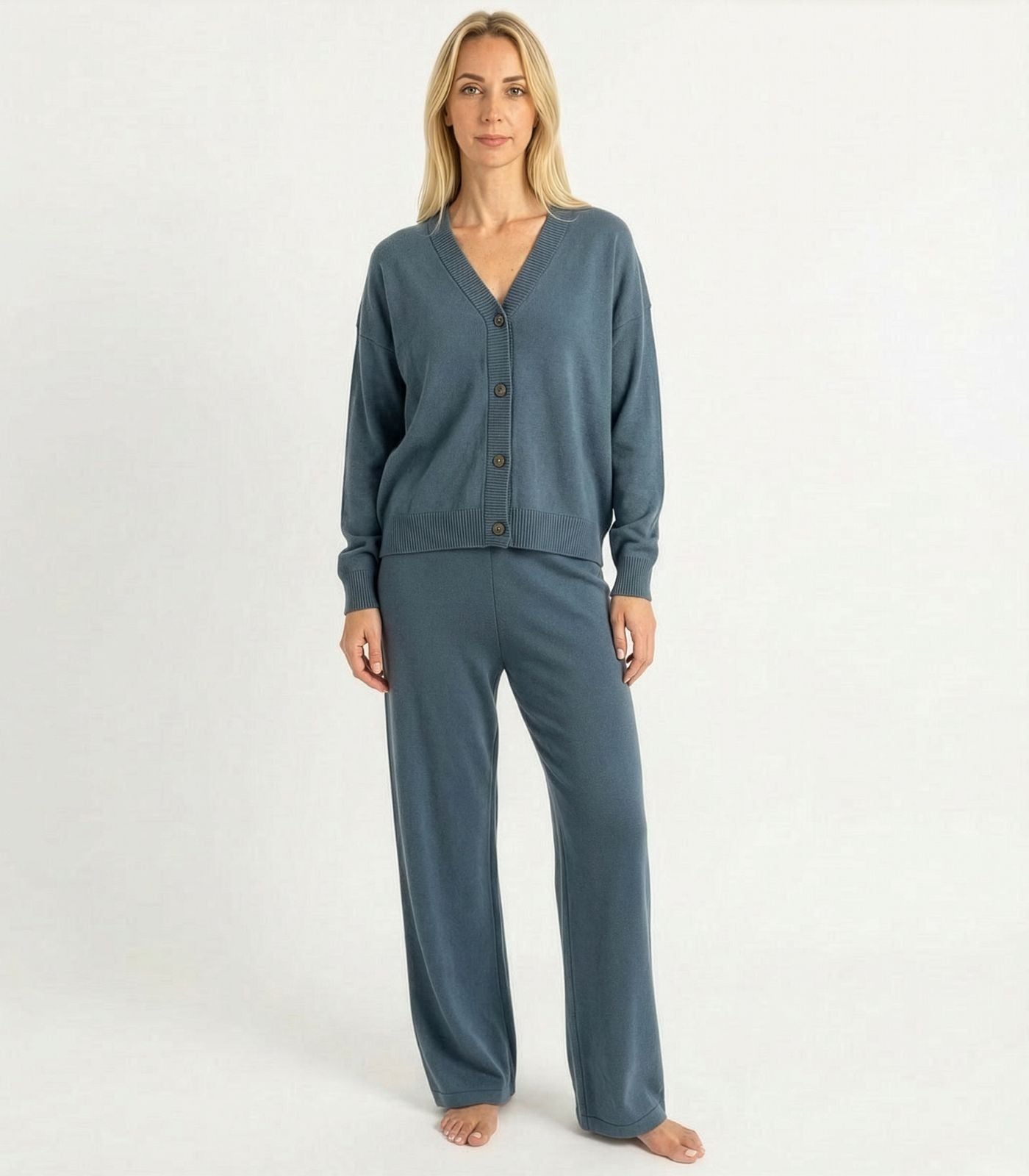 Bhumi Organic Cotton - Chunky Knit Cardigan - Orion Blue