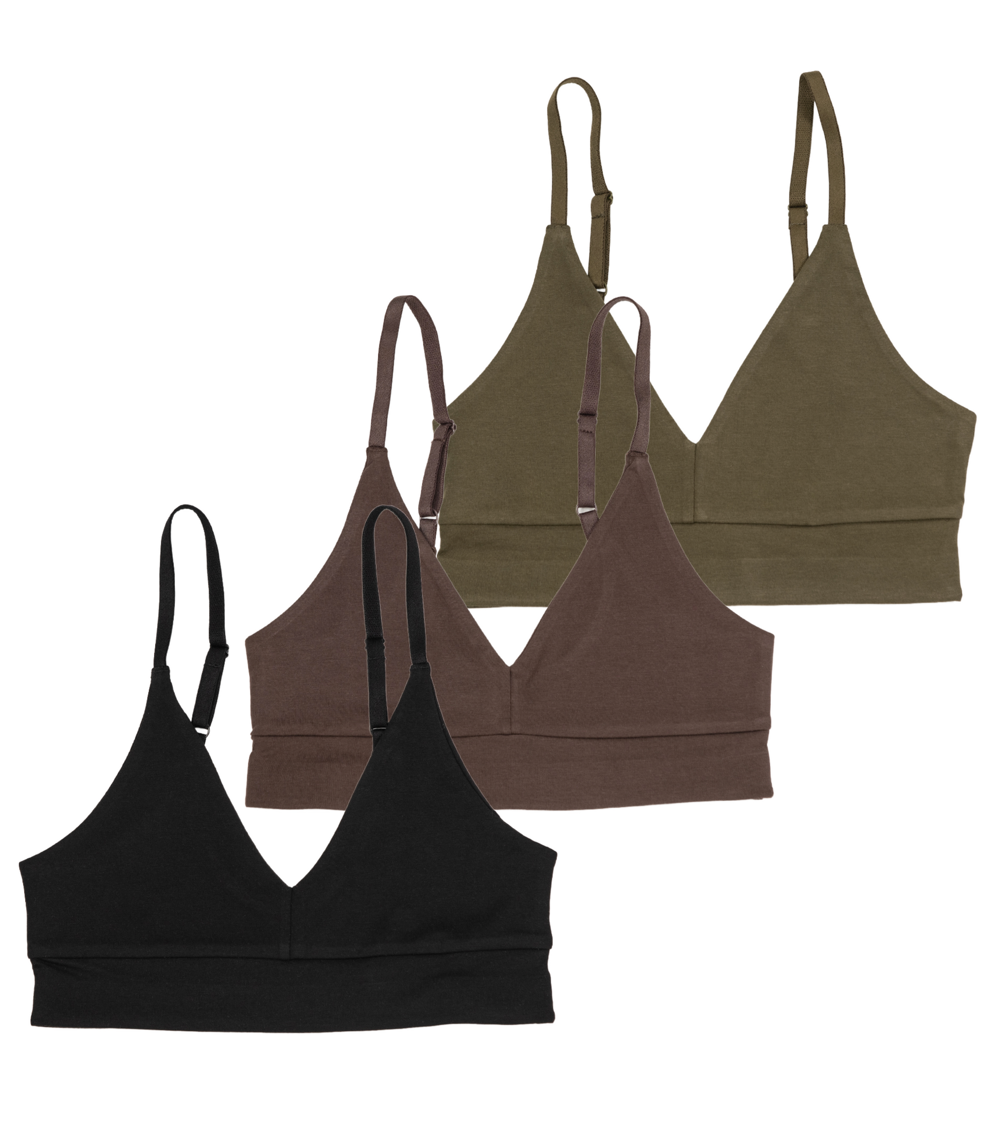 Classic T-Shirt Bra - Black / Chocolate Martini / Dark Olive