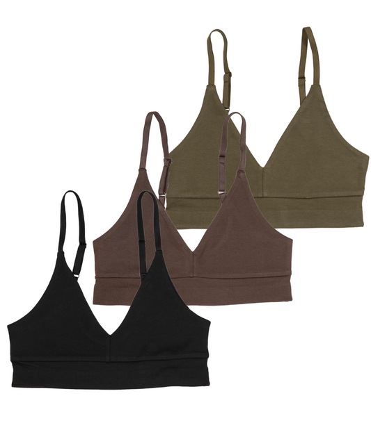 Classic T-Shirt Bra - Black / Chocolate Martini / Dark Olive
