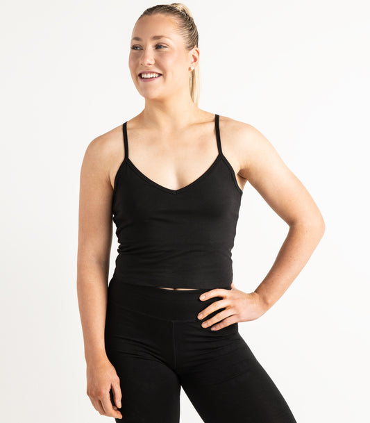 Cropped Bra Top - Black