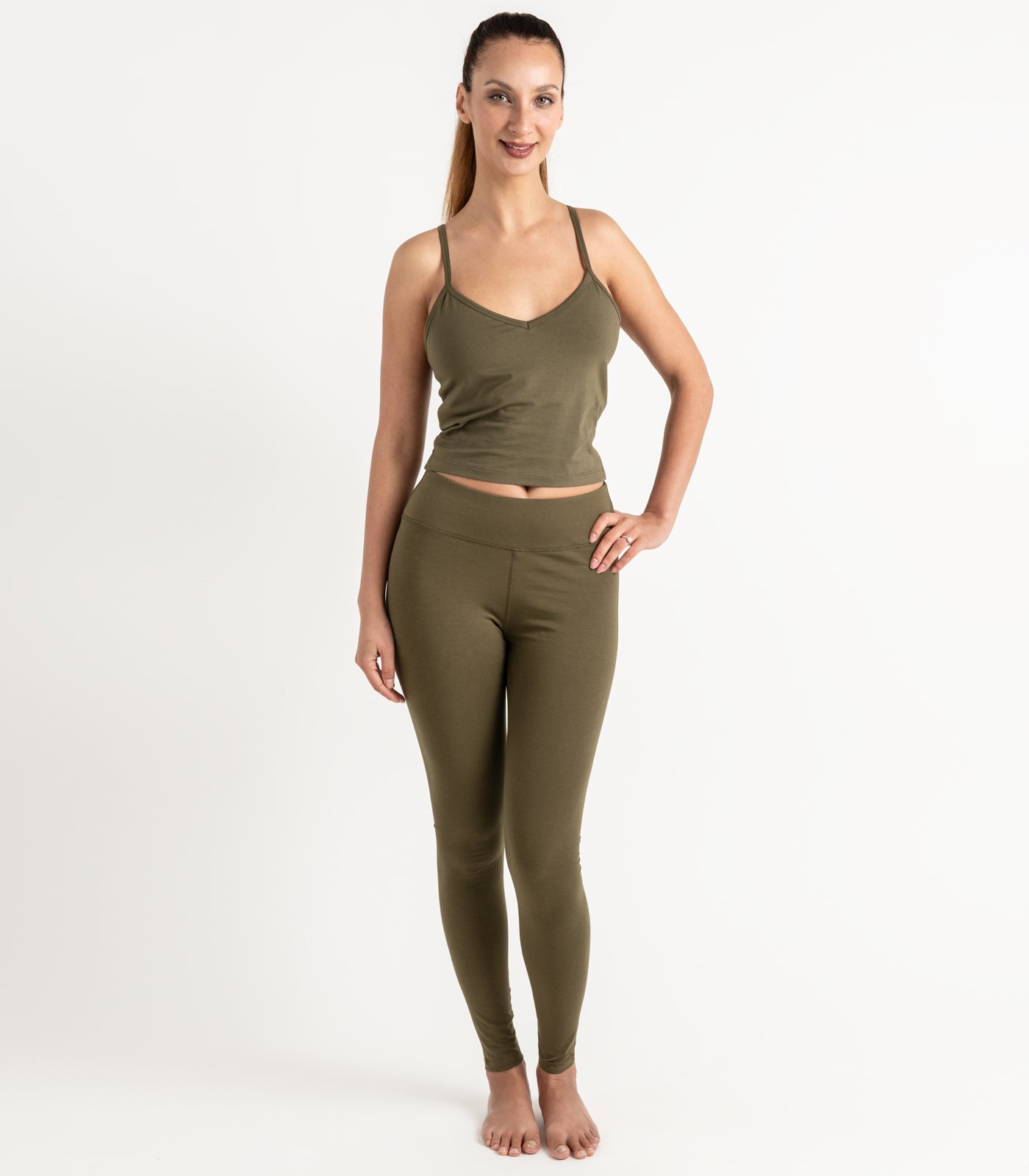 Bhumi Organic Cotton - Cropped Bra Top - Dark Olive