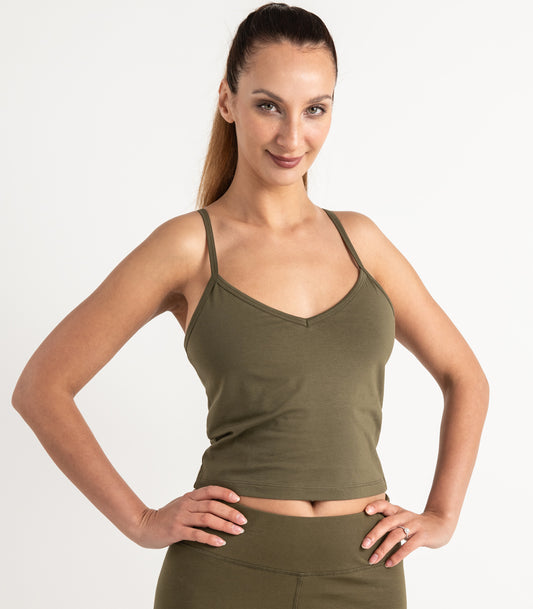 Cropped Bra Top - Dark Olive