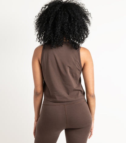 Cropped Lounge Tank - Chocolate Martini