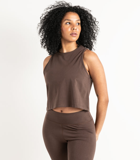 Cropped Lounge Tank - Chocolate Martini