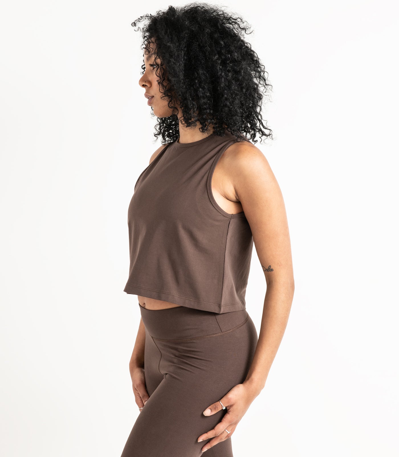 Cropped Lounge Tank - Chocolate Martini