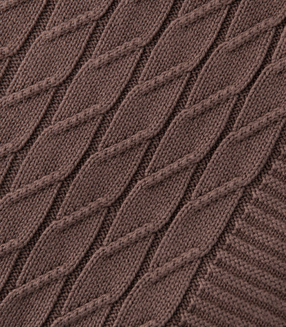 Bhumi Organic Cotton - Diamond Knit Throw - New Arrival - Chocolate