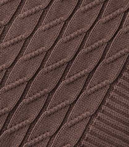 Bhumi Organic Cotton - Baby Diamond Knit Throw - Chocolate