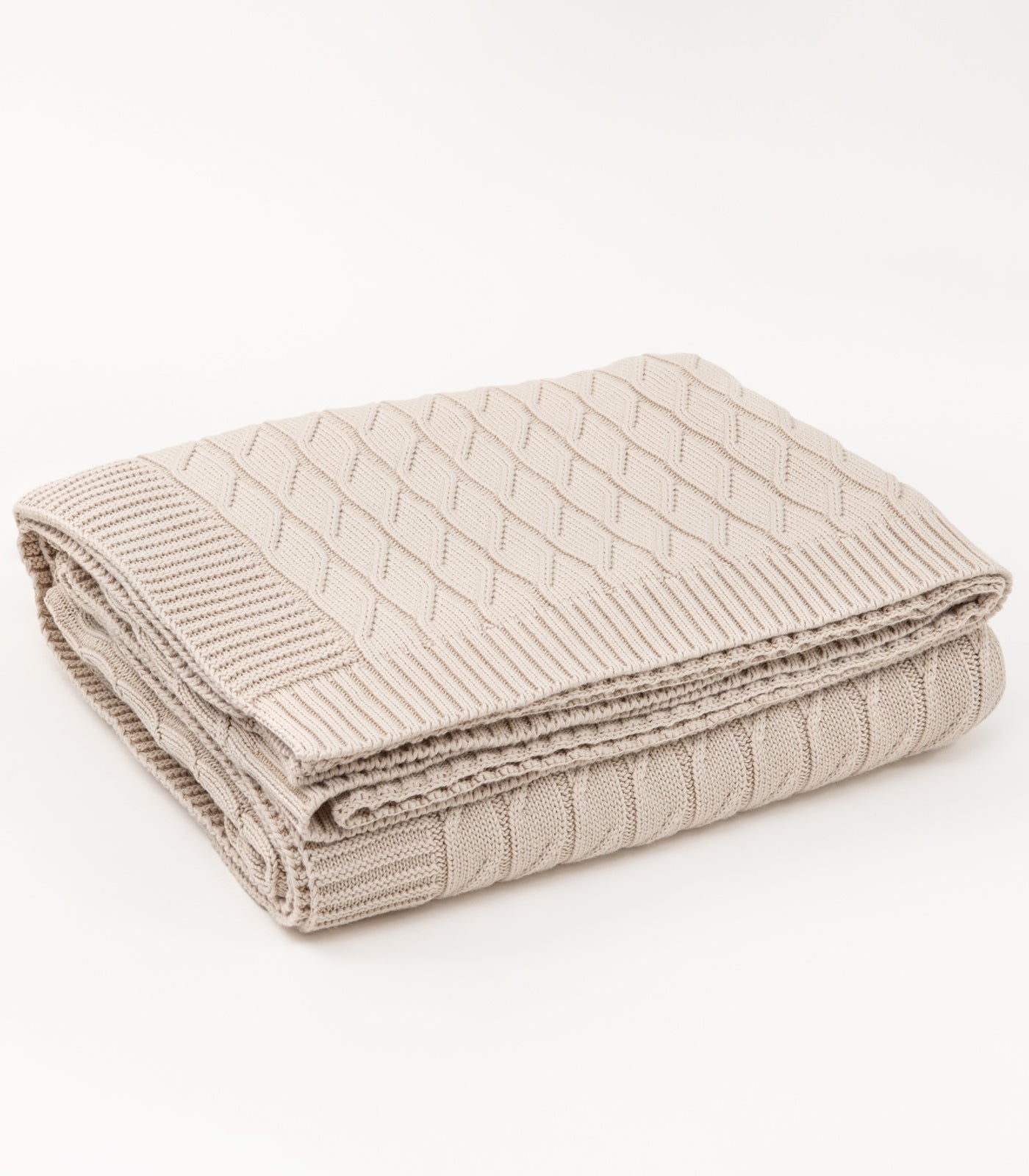 Bhumi Organic Cotton - Diamond Knit Throw - Oatmeal