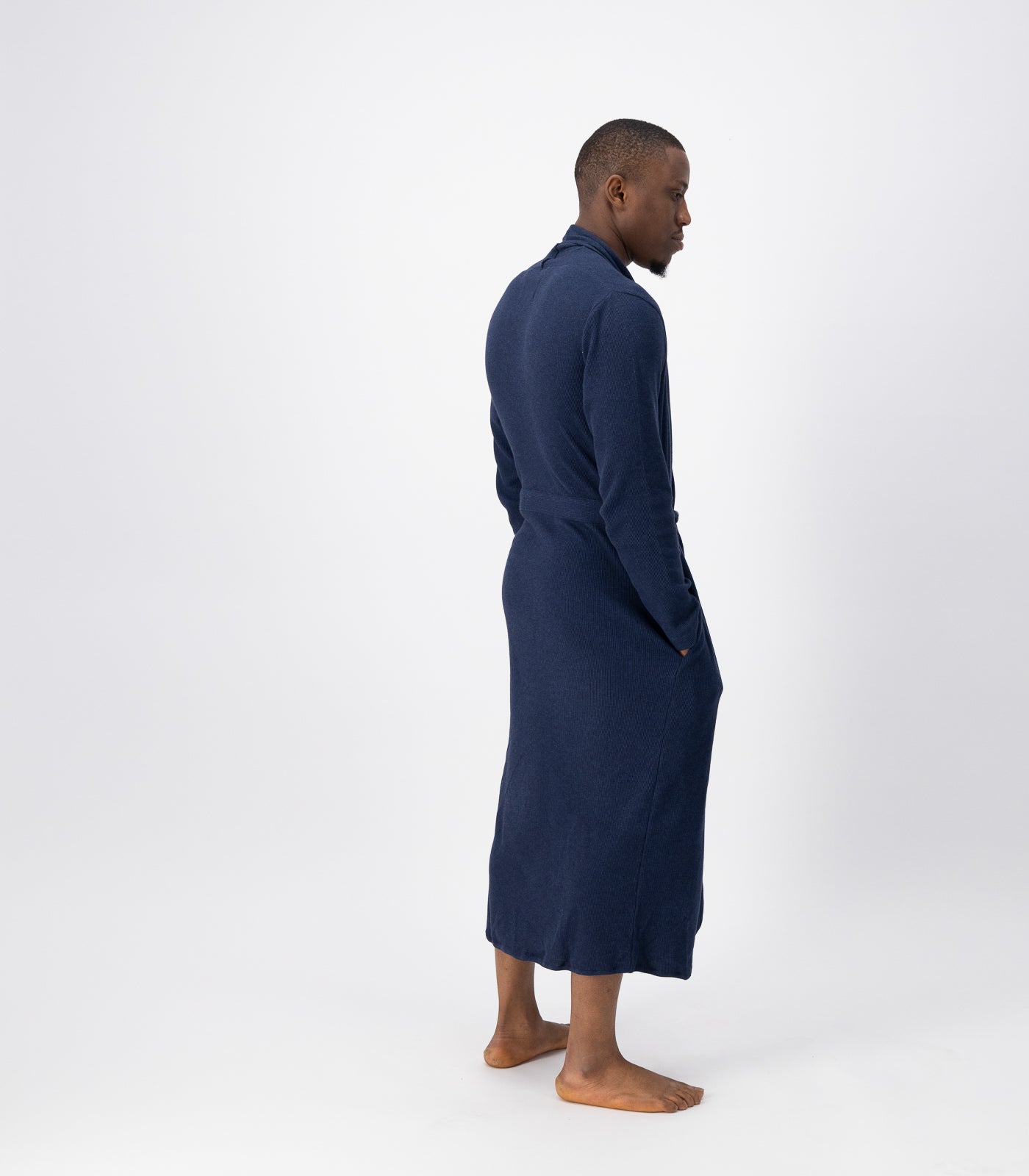 Bhumi Organic Cotton - Waffle Robe - Navy