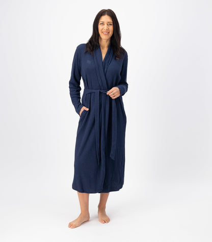 Bhumi Organic Cotton - Waffle Robe - Navy