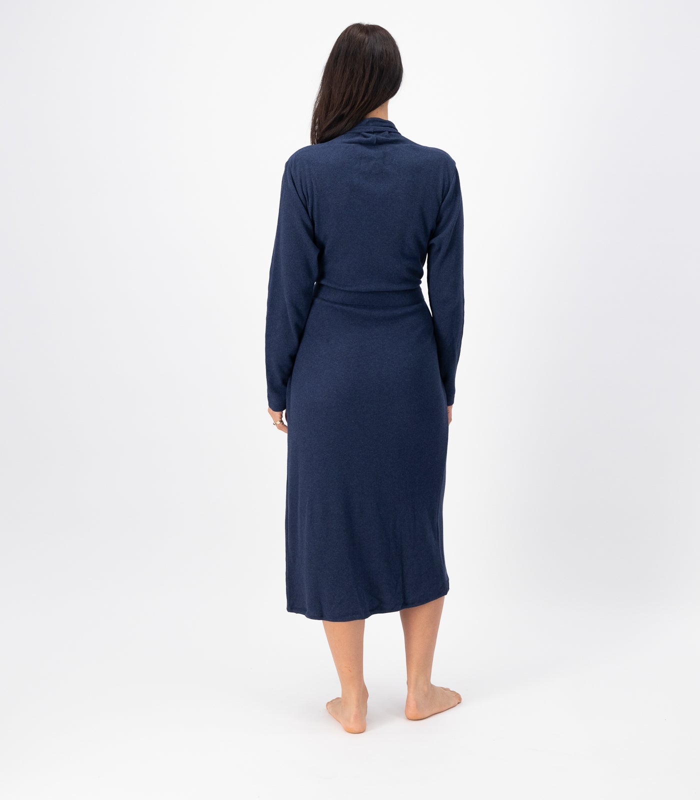 Bhumi Organic Cotton - Waffle Robe - Navy