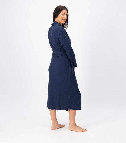 Bhumi Organic Cotton - Waffle Robe - Navy