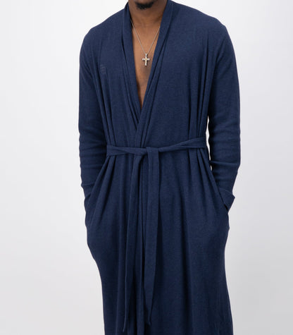 Bhumi Organic Cotton - Waffle Robe - Navy