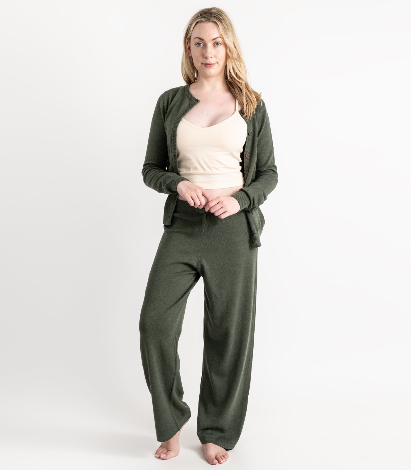 Bhumi Organic Cotton - Fine Knit Pant - Olive