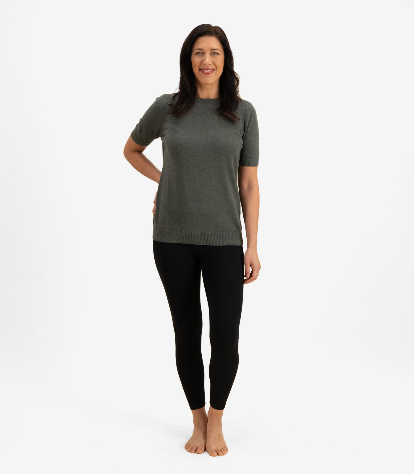 Bhumi Organic Cotton - Fine Knit T-Shirt - Olive