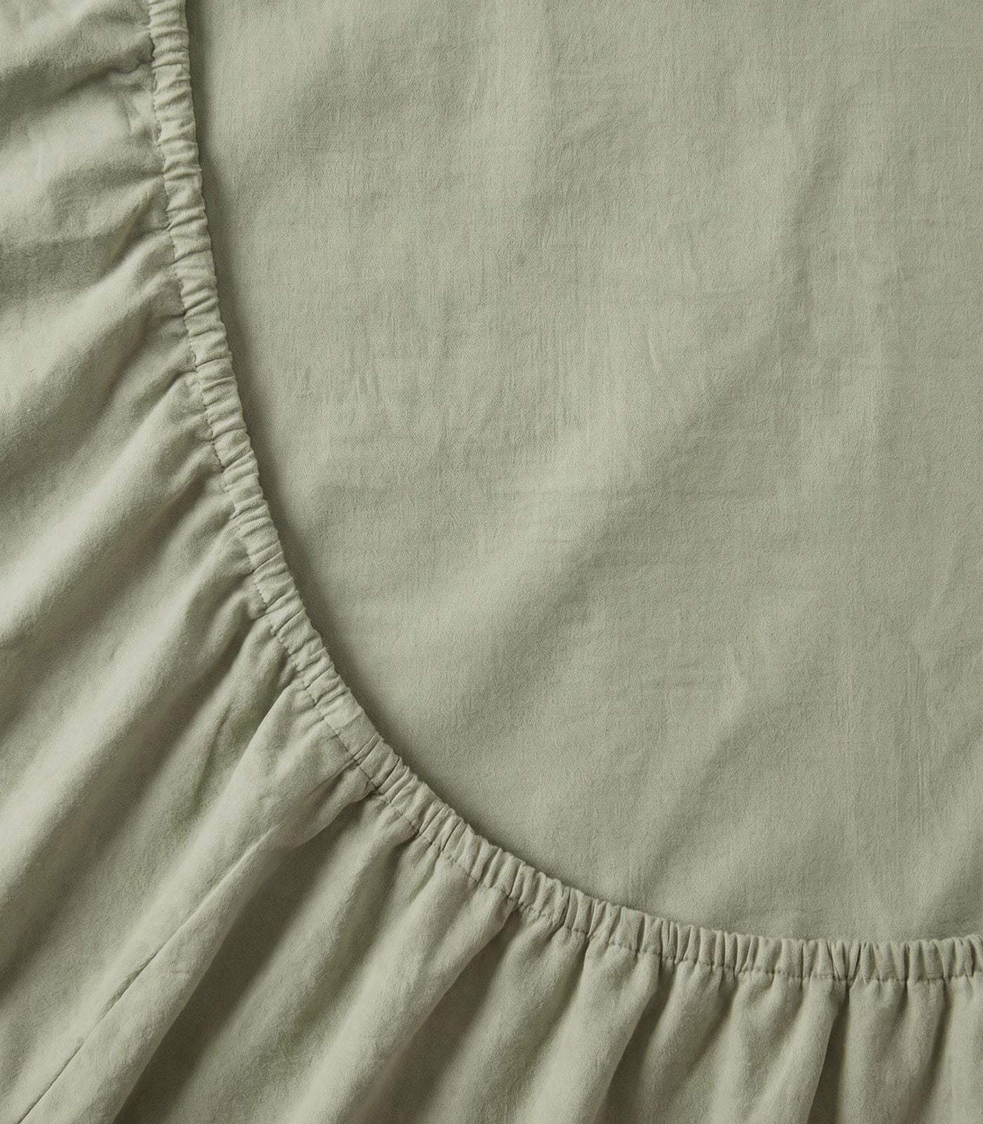 Organic Cotton Fitted - Flannelette Cot Sheet - Sage