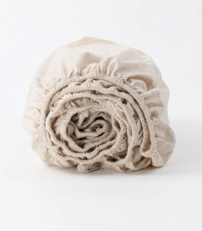 Organic Cotton Fitted - Flannelette Sheet - Natural