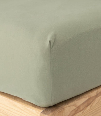 Organic Cotton Fitted - Flannelette Sheet - Sage